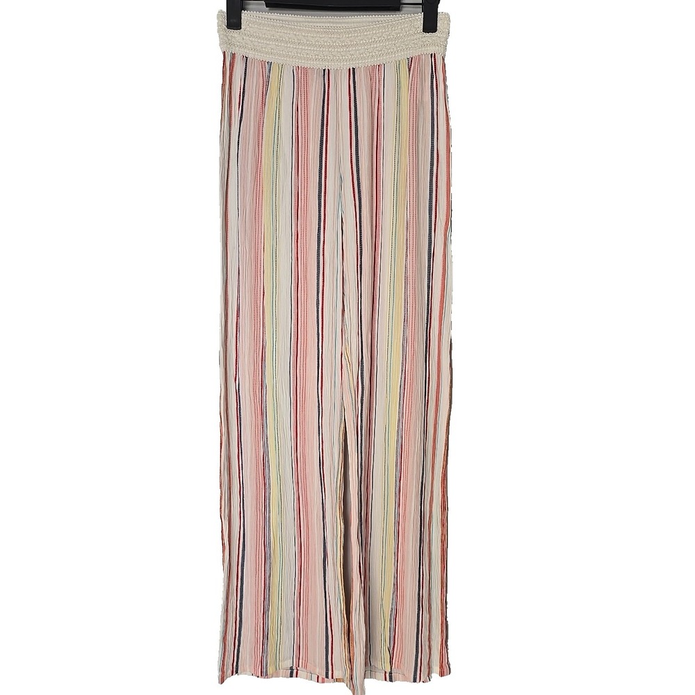bebop Striped Gauzy Pull On Pallazo Pants Junior SMALL S